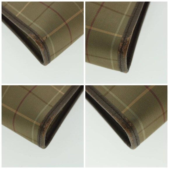 Burberrys Nova Check Clutch Bag Nylon Canvas Brown - Picture 16 of 16